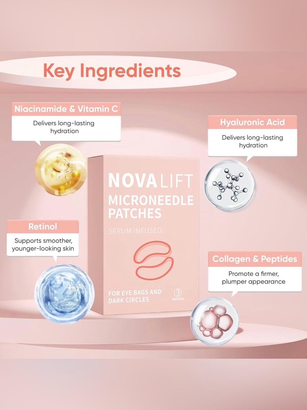 NovaLift Microneedle Eye Patches - Picture 3 of 7
